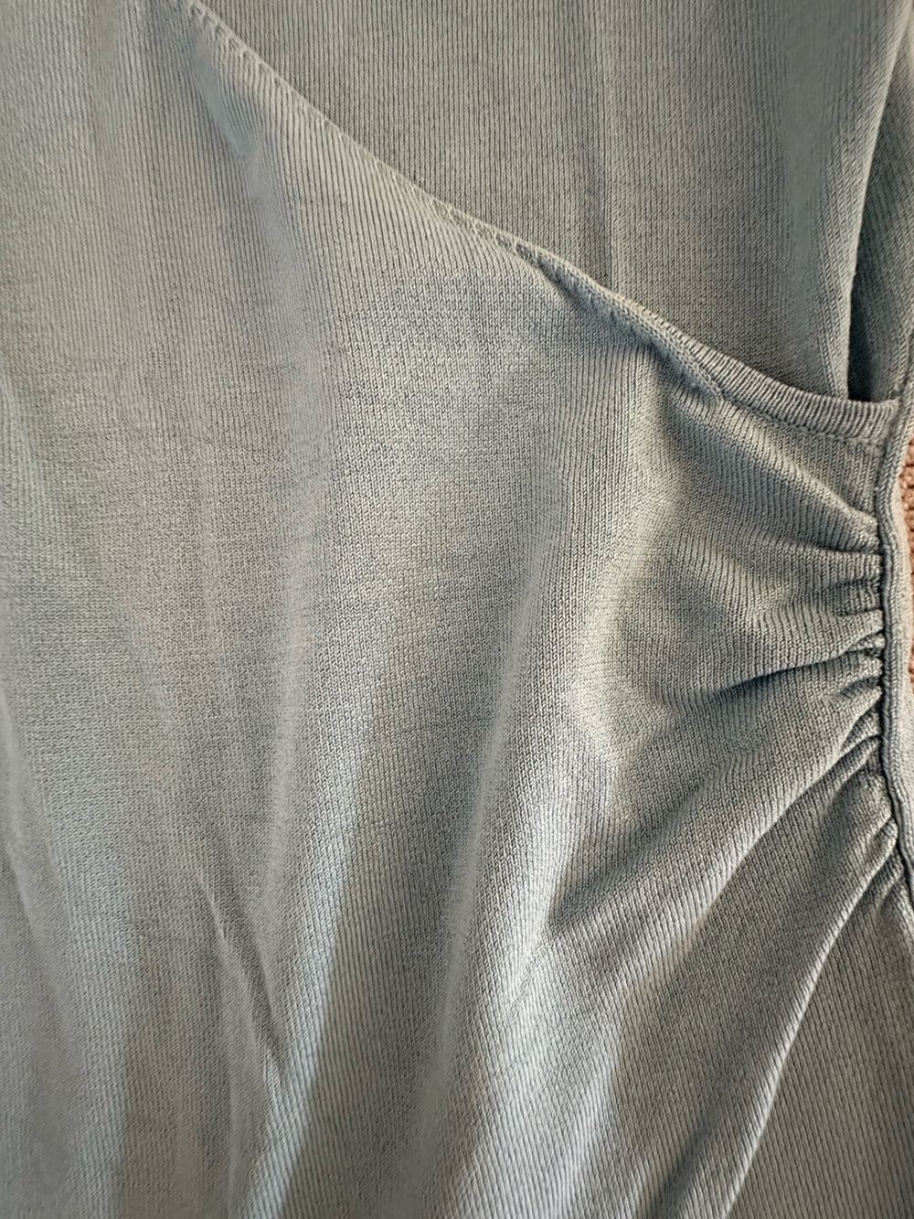 LOFT Light Blue Wrap-Front Short Sleeve Top - Picture 4 of 4